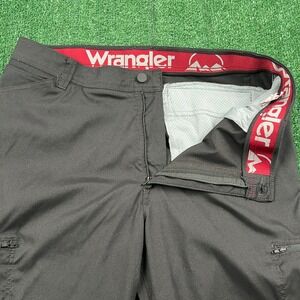 Wrangler All Terrain Gear Mens Black Pants 36x32" Canvas Cotton Stretch Workwear